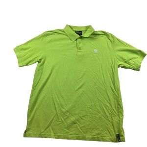 Southpole Mens XL Lime Green Short Sleeve‎ Pique Cotton Polo Shirt Crest Logo